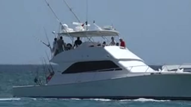 CABO SAN LUCAS MEXICO-2019: People On A Fishing Boat Standing With Poles