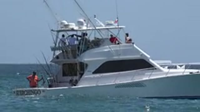 CABO SAN LUCAS MEXICO-2019: A Large Boat With Plenty Of Passengers Rocks Back