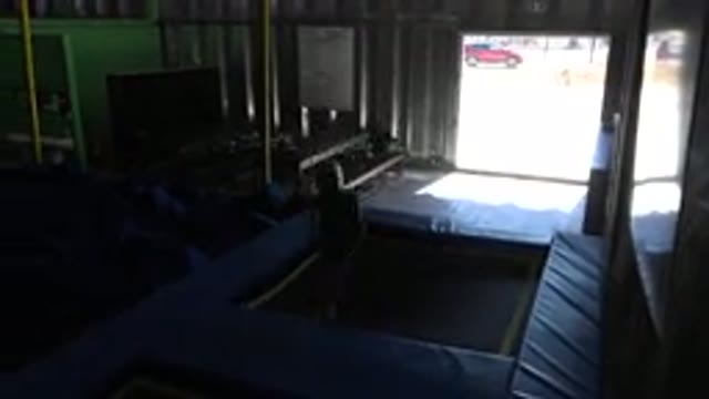 CABO SAN LUCAS MEXICO-2019: Little Girl Jumps Endlessly On A Trampoline