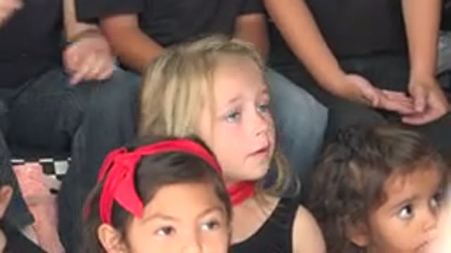 CABO SAN LUCAS MEXICO-2019: The Little Blonde Girl Surrounded By Other Children