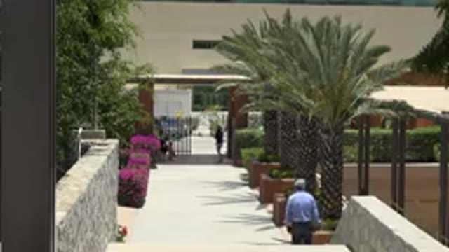 CABO SAN LUCAS MEXICO-2019: Grey Haired Man Walks Away And Descends Steps Toward
