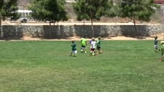 CABO SAN LUCAS MEXICO-2019: Little Kids Playing Soccer On A Clean Manicured Field