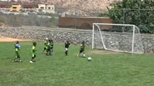 CABO SAN LUCAS MEXICO-2019: Fantastic Little Kids Playing Soccer On A Grass Field