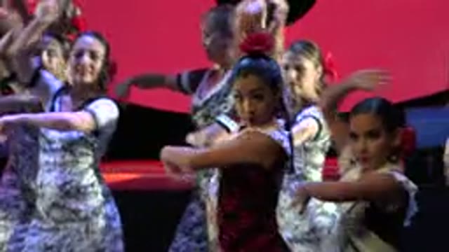 CABO SAN LUCAS MEXICO-2019: Group Women Dancing Stage Performance Tango Tipsy