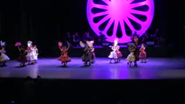 CABO SAN LUCAS MEXICO-2019: Young Girls Dancing Flamenco on Stage and Waving Fans