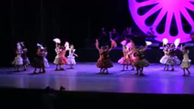 CABO SAN LUCAS MEXICO-2019: Little Girls Twirling With A Fan During Their Recital