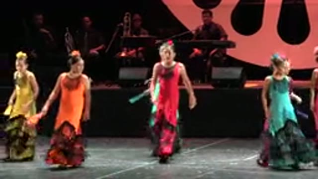 CABO SAN LUCAS MEXICO-2019: Old Fashion Chinese Dance With Little Girls In Traditional Dresses