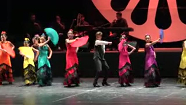 CABO SAN LUCAS MEXICO-2019: Professional Dancers Dance With Colorful Paper Fans
