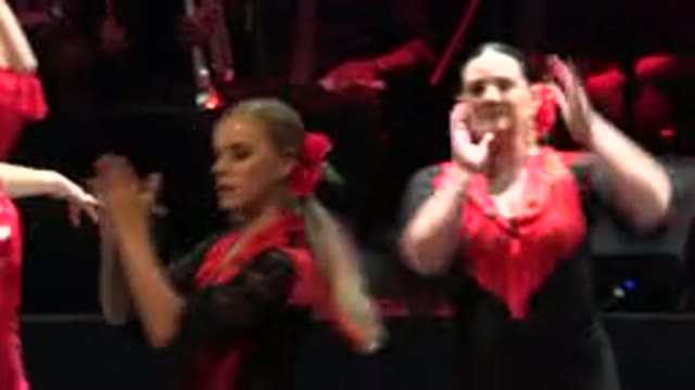 CABO SAN LUCAS MEXICO-2019: Women on Stage Finishing an Incredible Flamenco Performance