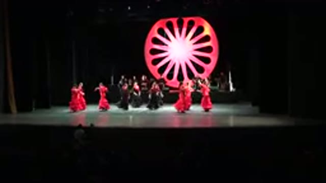 CABO SAN LUCAS MEXICO-2019: Band And Dance In Theater With Object In The Form Of Red Circle