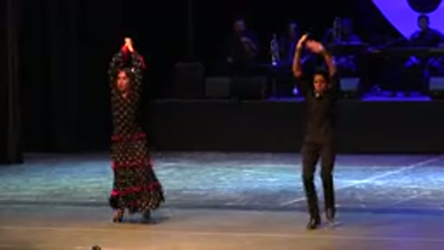 CABO SAN LUCAS MEXICO-2019: Two People Wearing Black Costumes Perform Flamenco