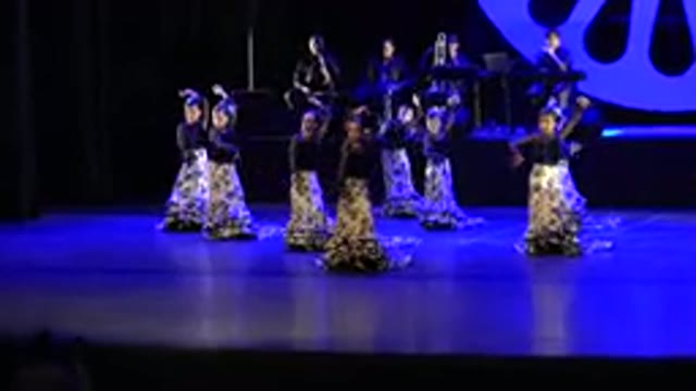 CABO SAN LUCAS MEXICO-2019: Ten Ladies In Long Dresses Dancing On The Stage With