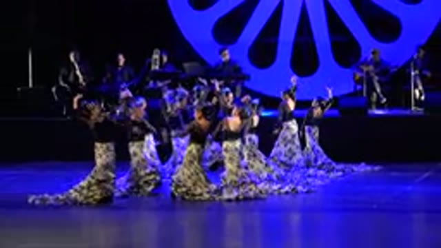 CABO SAN LUCAS MEXICO-2019: Women Dancing Blue Choreograph Band Stage