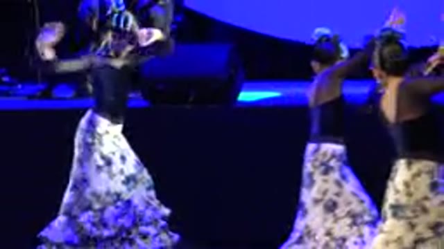 CABO SAN LUCAS MEXICO-2019: Young Female Dancers Performing On An Open Blue Stage
