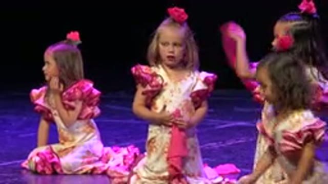 CABO SAN LUCAS MEXICO-2019: Little Girls On Stage Doing A Performance With Pink Handkerchiefs