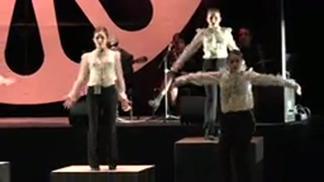 CABO SAN LUCAS MEXICO-2019: Six Women Tap Dancing On Stage Wearing Suits And