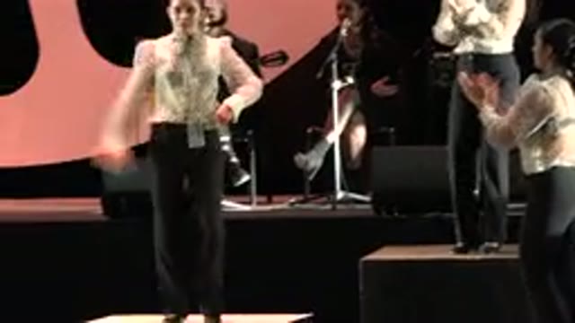 CABO SAN LUCAS MEXICO-2019: Impressive Clogging Woman Dancing On Wooden Box In