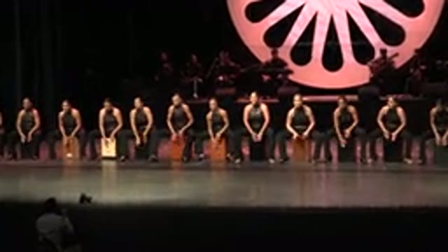CABO SAN LUCAS MEXICO-2019: Women In Black Attire Drumming On Wooden Boxes In A