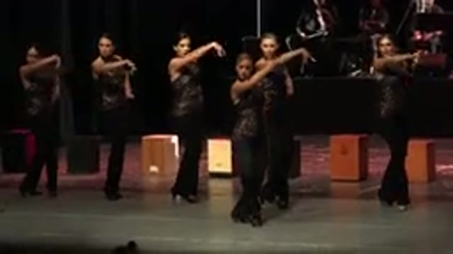 CABO SAN LUCAS MEXICO-2019: Women On Stage Wearing Uniforms And Doing A Choreographed Dance
