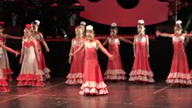 CABO SAN LUCAS MEXICO-2019: Little Girls Dancing in Dresses on Stage Live