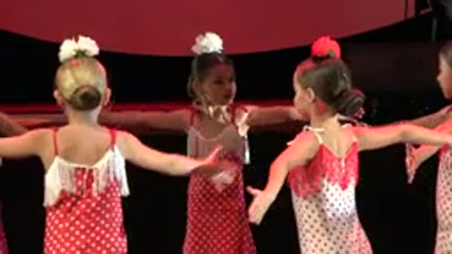 CABO SAN LUCAS MEXICO-2019: Young Ladies Dancing In Colorful Red And White