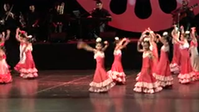 CABO SAN LUCAS MEXICO-2019: Confident Little Girls On Stage While Doing A Choreographed Dance