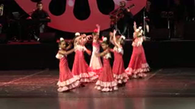 CABO SAN LUCAS MEXICO-2019: Girls Wearing Red And White Dresses Perform Dance On Stage