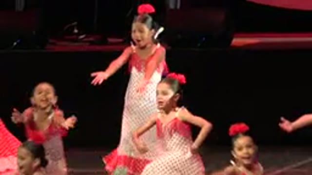 CABO SAN LUCAS MEXICO-2019: Little Girls Finishing A Dance Recital On Stage In