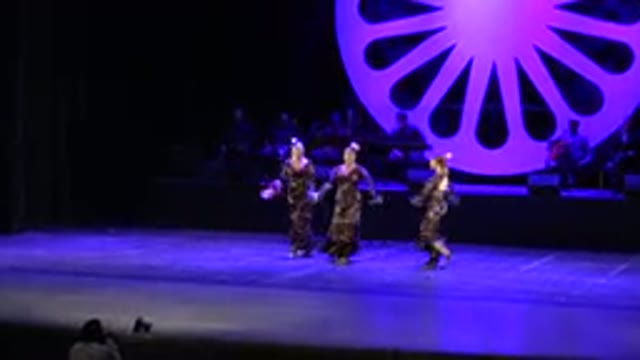 CABO SAN LUCAS MEXICO-2019: Women in Red and Colorful Dresses Dancing on Stage