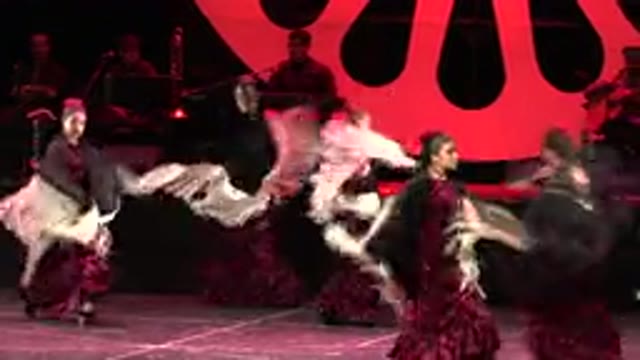CABO SAN LUCAS MEXICO-2019: Show Of Women Who Dance Flamenco with Traditional Outfits