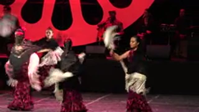 CABO SAN LUCAS MEXICO-2019: Many Women Tribal Dancing On Stage At Concert While