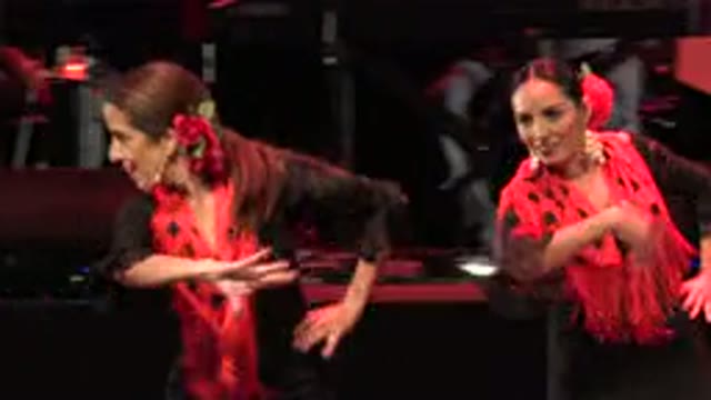 CABO SAN LUCAS MEXICO-2019: Flamenco Dancers In Red And Black Dancing Gowns