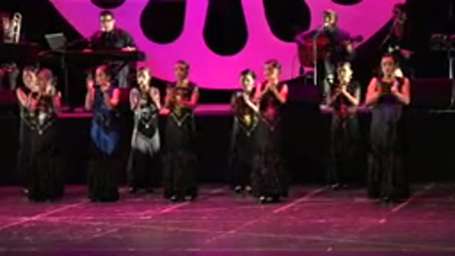 CABO SAN LUCAS MEXICO-2019: Group Of Young Flamenco Dancers Performing With A
