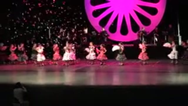 CABO SAN LUCAS MEXICO-2019: Little Girls Performing Flamingo Dance With Live Music