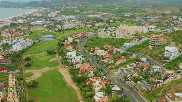 SAN JOSE DEL CABO BCS MEXICO-2021: Coastal Residential Area with Golf Course and Winding Road