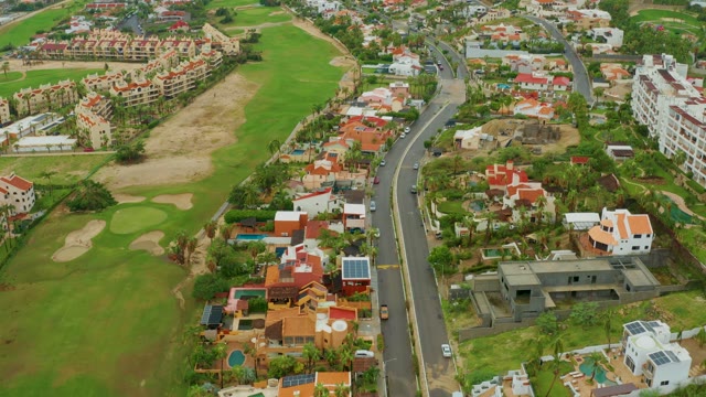 SAN JOSE DEL CABO BCS MEXICO-2021: Residential Neighborhood with Golf Course and Winding Road
