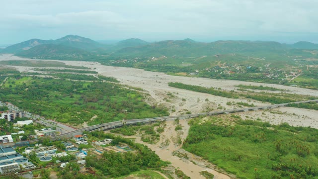 SAN JOSE DEL CABO BCS MEXICO-2021: Flood Receding in River Valley