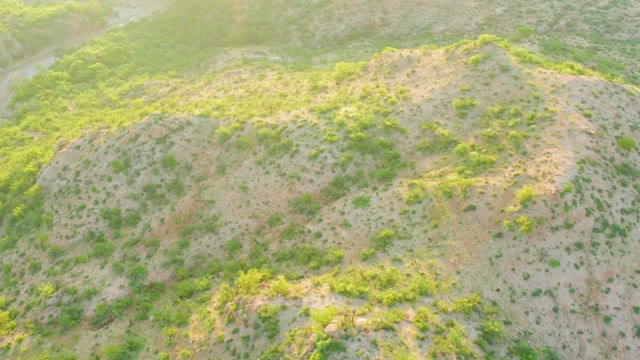 CABO PULMO BCS MEXICO-2021: Arid Hillside with Sparse Green Shrubs From Above