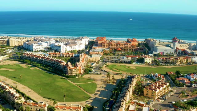 SAN JOSE DEL CABO BCS MEXICO-2021: Coastal Golf Course and Residential Buildings Aerial