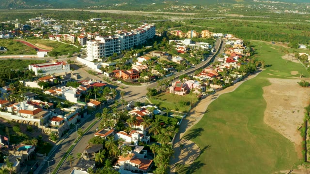 SAN JOSE DEL CABO BCS MEXICO-2021: Residential Neighborhood with Curved Road From Above