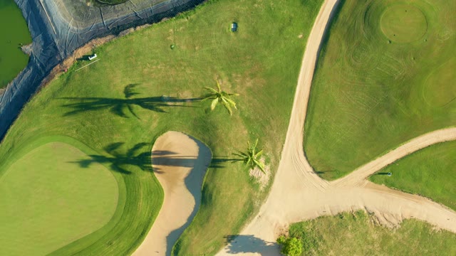 SAN JOSE DEL CABO BCS MEXICO-2021: Golf Bunker and Shifting Palm Tree Shadows