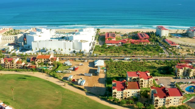 SAN JOSE DEL CABO BCS MEXICO-2021: Coastal Buildings and Moving Structure From Above