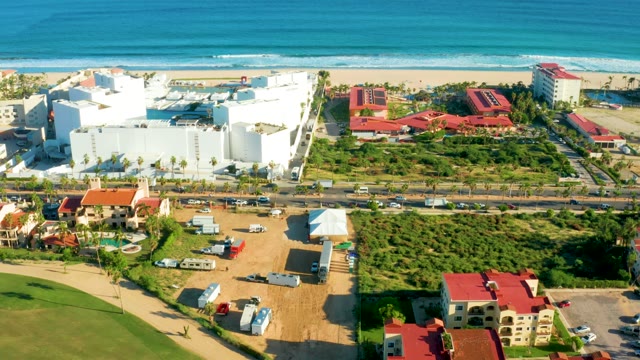 SAN JOSE DEL CABO BCS MEXICO-2021: Coastal Road with Traffic and Construction Site