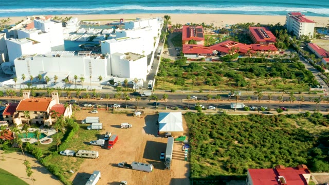 SAN JOSE DEL CABO BCS MEXICO-2021: Beachfront Buildings and Ocean Aerial View