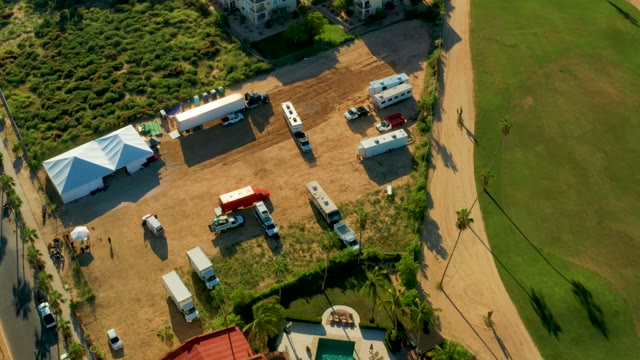 SAN JOSE DEL CABO BCS MEXICO-2021: Truck Moving Across Temporary Site