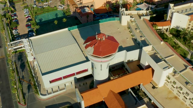 SAN JOSE DEL CABO BCS MEXICO-2021: Red-Tiled Tower Building From Above