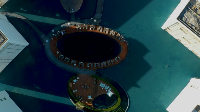 SAN JOSE DEL CABO BCS MEXICO-2021: Circular Pools and Lounge Chairs From Above