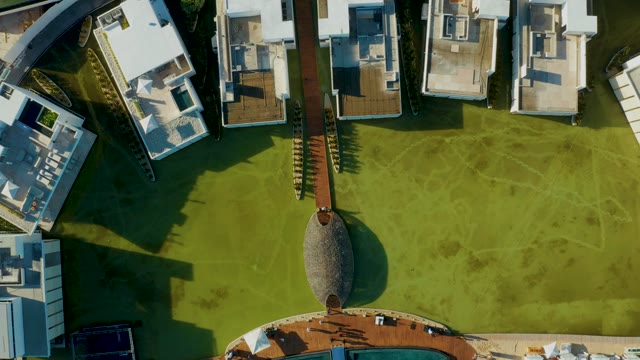 SAN JOSE DEL CABO BCS MEXICO-2021: Aerial of Modern House Complex with Central Path