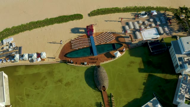 SAN JOSE DEL CABO BCS MEXICO-2021: Beach Resort Pool and Lounge Area with Dynamic Elements