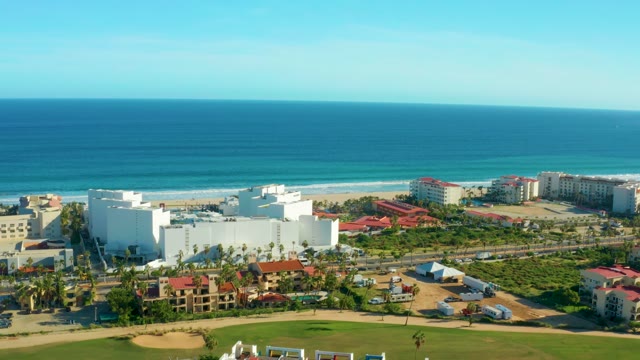 SAN JOSE DEL CABO BCS MEXICO-2021: Coastal Development with Ocean and Buildings